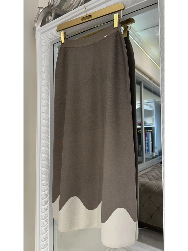 İNVEE 6905 Triko Etek - Vizon