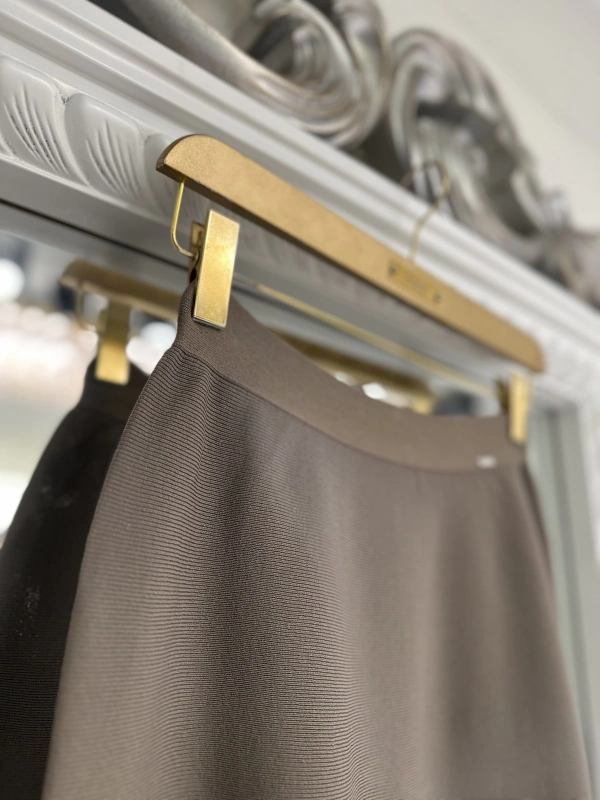 İNVEE 6905 Triko Etek - Vizon