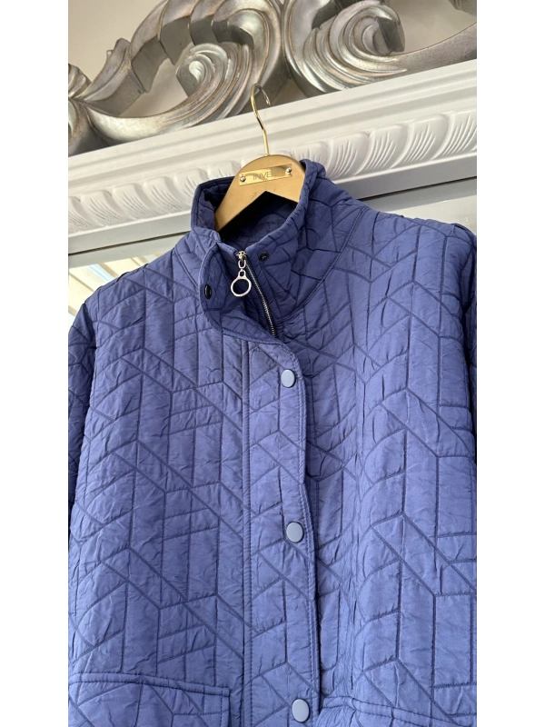 İNVEE 6913 İndigo Kapitone Ceket