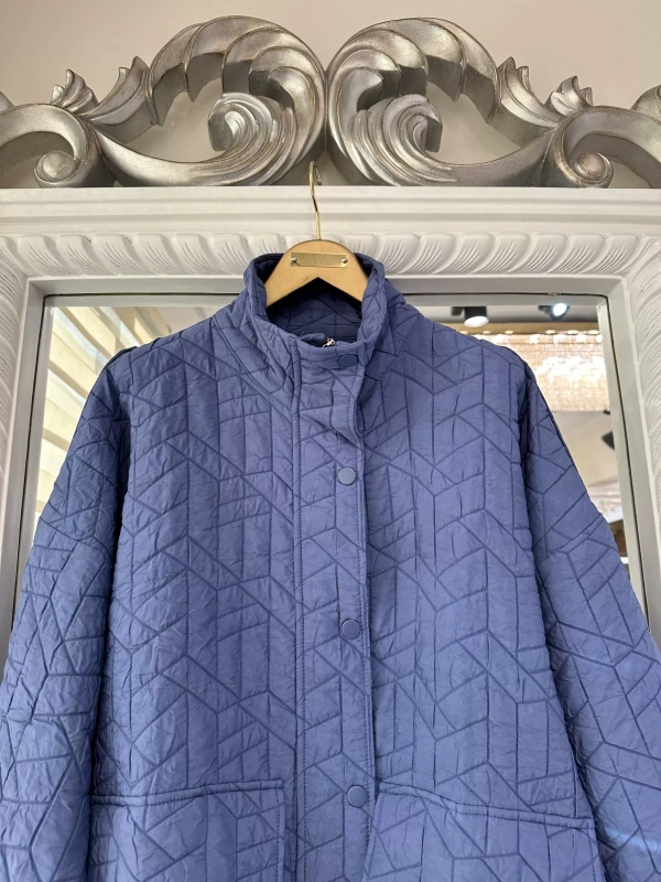 İNVEE 6913 İndigo Kapitone Ceket