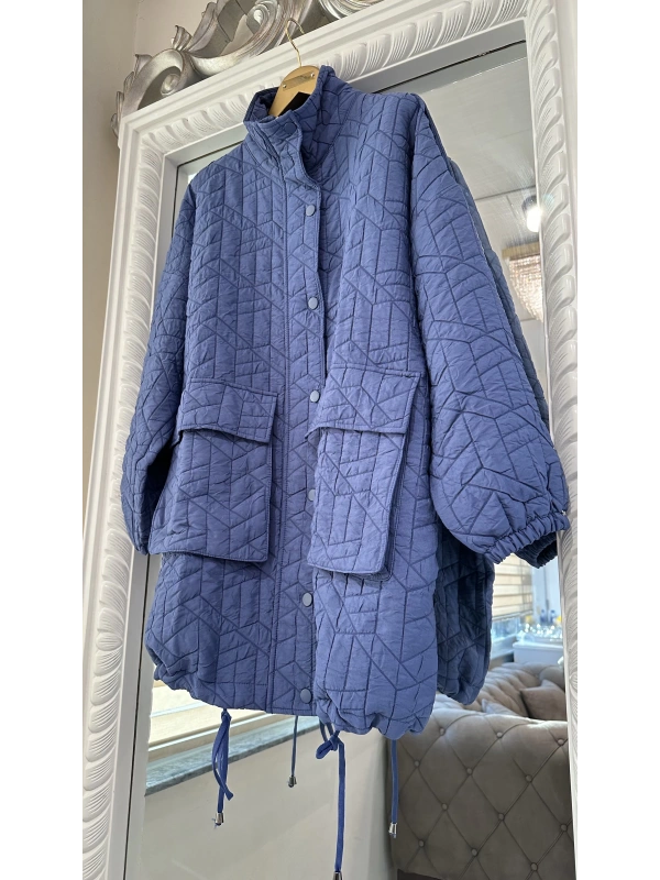 İNVEE 6913 İndigo Kapitone Ceket