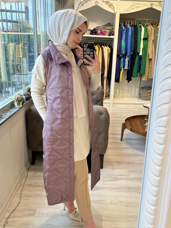 İNVEE 6916 Kapitone Gül Kurusu Yelek