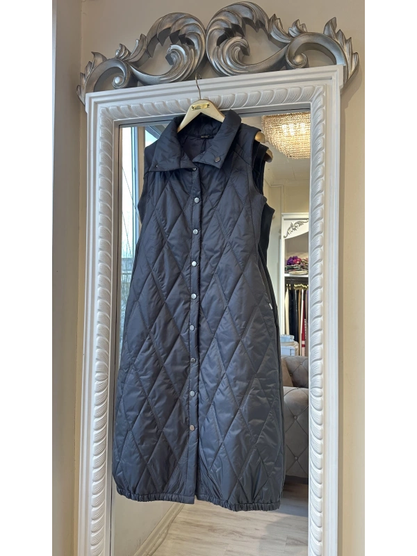 İNVEE 6916 Kapitone Yelek - Koyu Gri