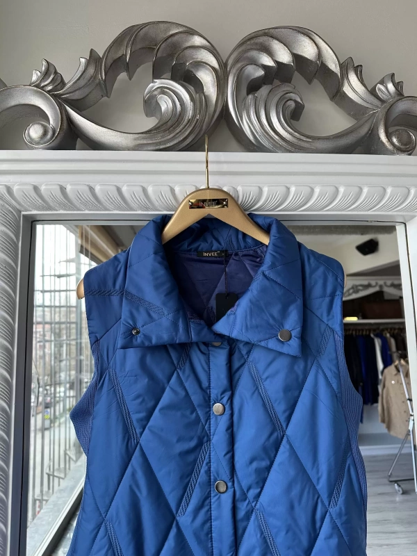 İNVEE 6916 Kapitone Yelek - İndigo