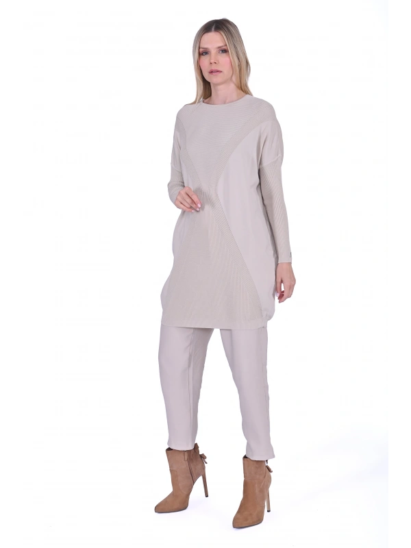 İNVEE 6923 Taş Rengi Tunik