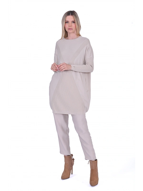 İNVEE 6923 Taş Rengi Tunik