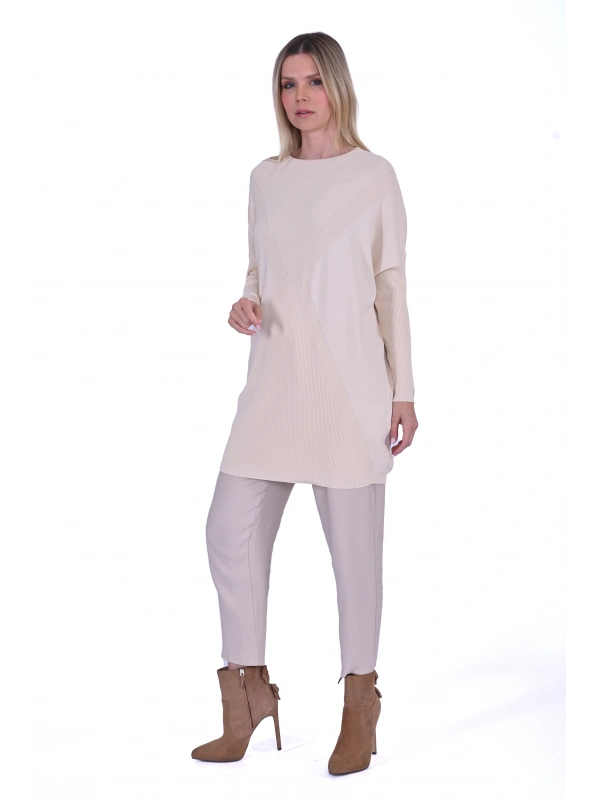 İNVEE 6923 Vanilya Tunik