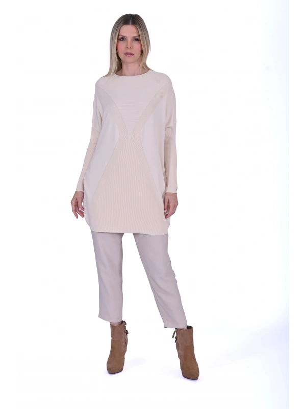 İNVEE 6923 Vanilya Tunik