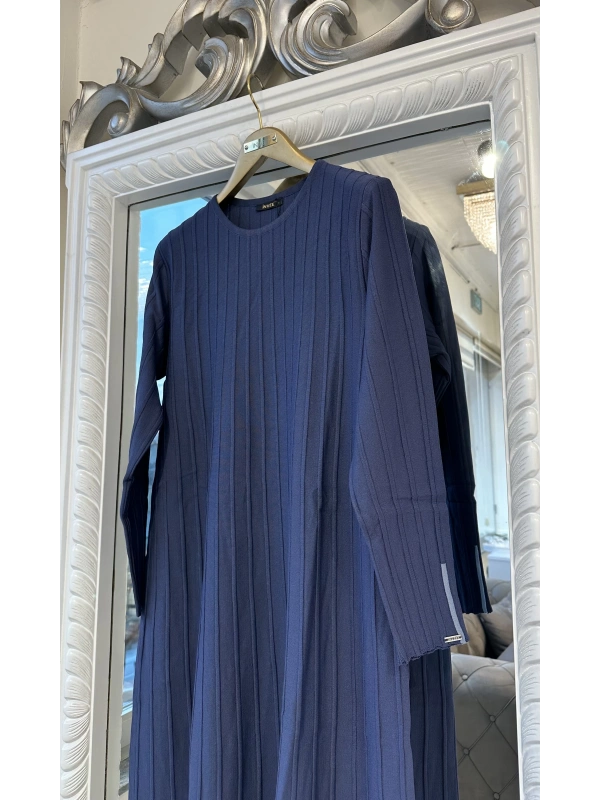 INVEE 6924 İndigo Triko Elbise