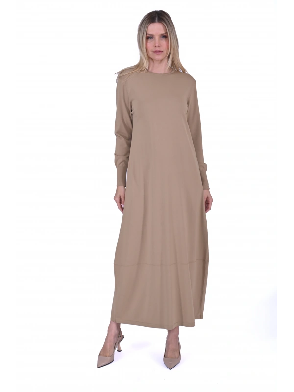 İNVEE Camel Triko Elbise