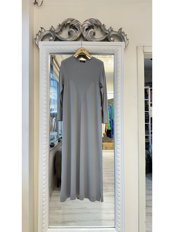 İNVEE 6931 Triko Elbise - Gri