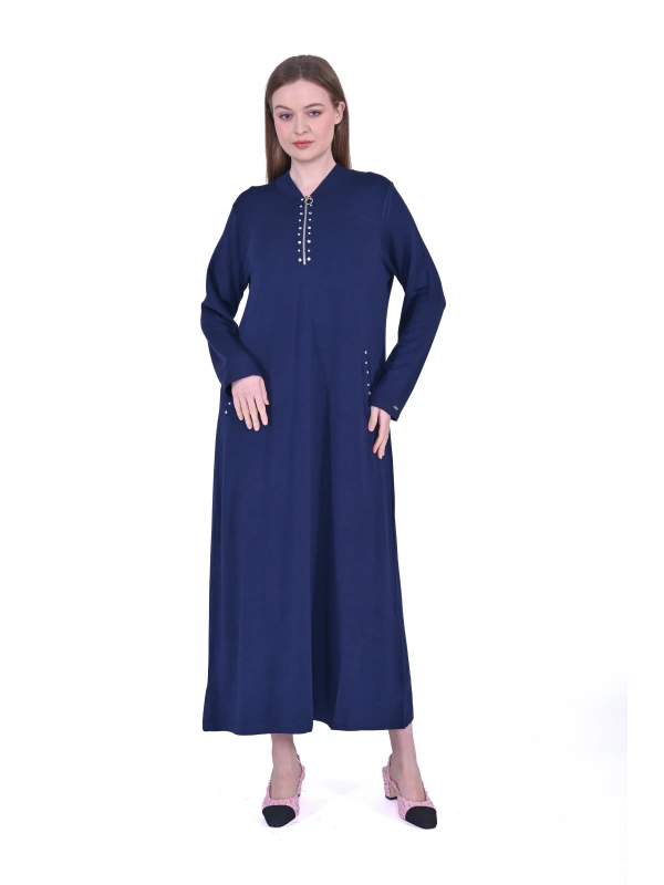 İNVEE 6937 İki İplik Lacivert Elbise