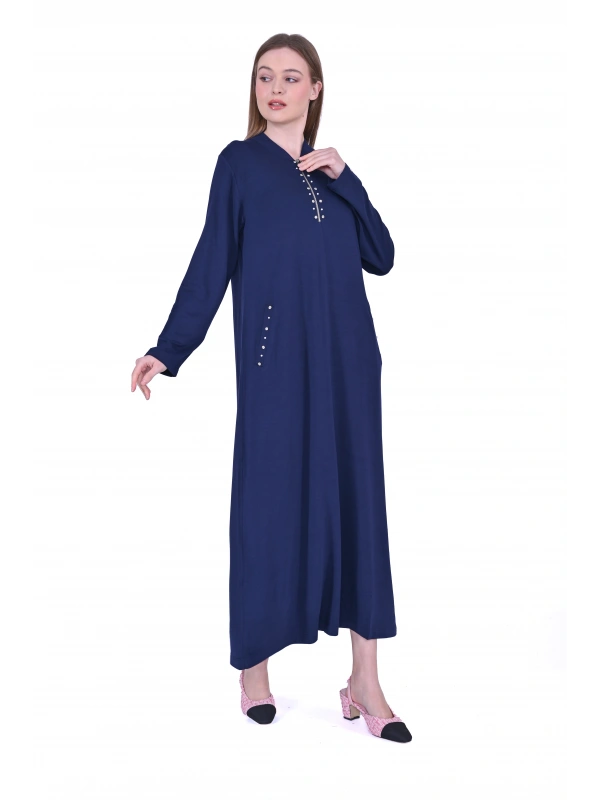 İNVEE 6937 İki İplik Lacivert Elbise