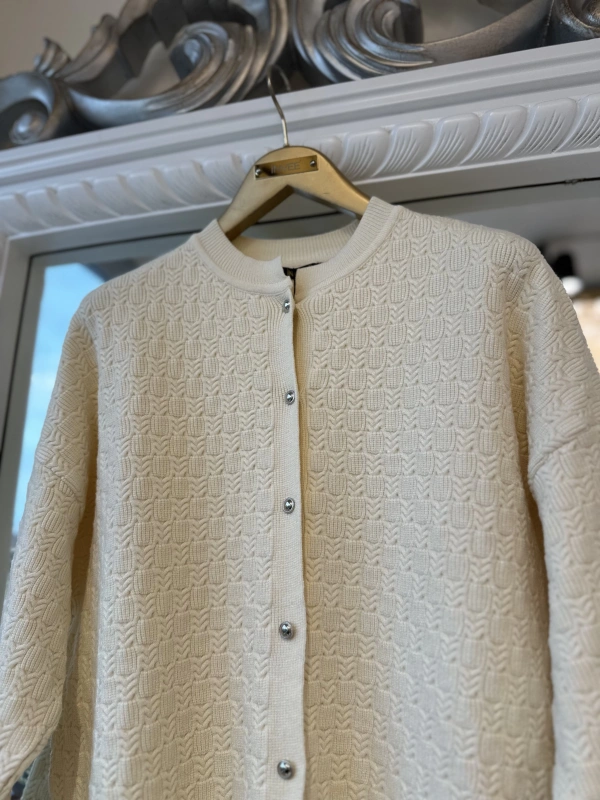 İNVEE 6939 Triko Hırka - Vanilya