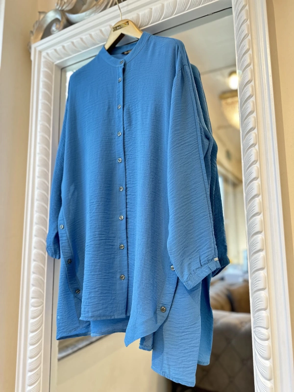 İNVEE 6941 Mavi Caz Gömlek