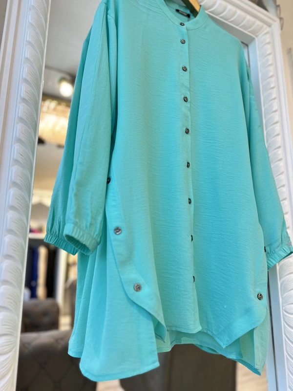 İNVEE 6941 Mint Caz Gömlek