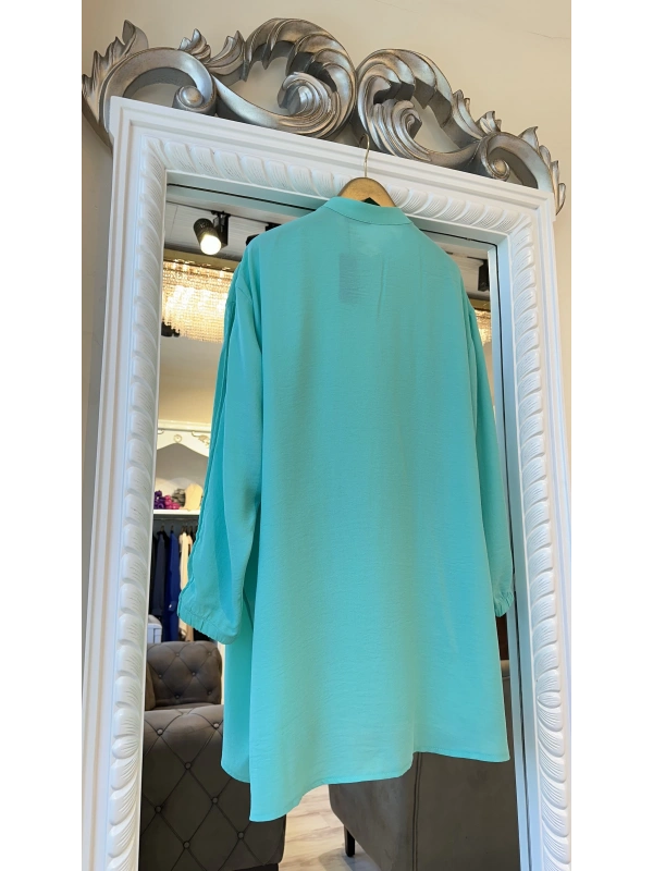 İNVEE 6941 Mint Caz Gömlek