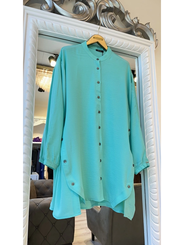 İNVEE 6941 Mint Caz Gömlek