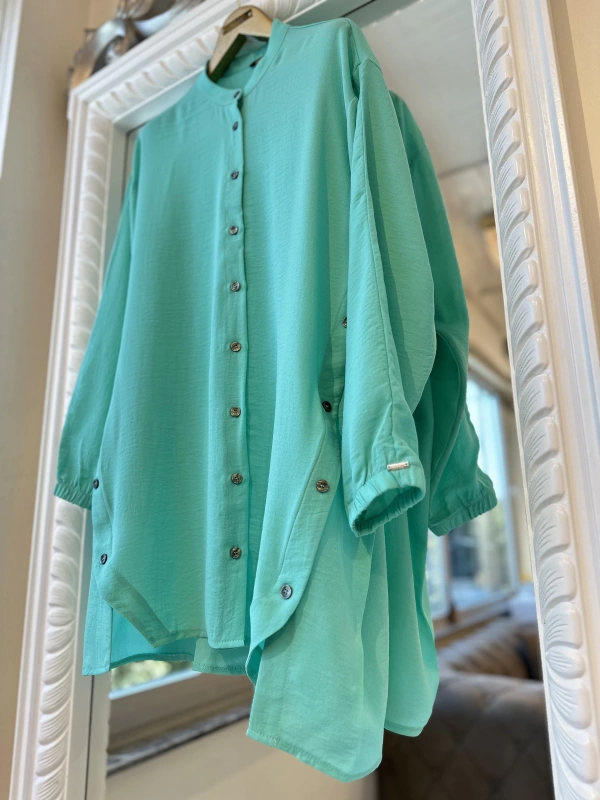 İNVEE 6941 Mint Caz Gömlek