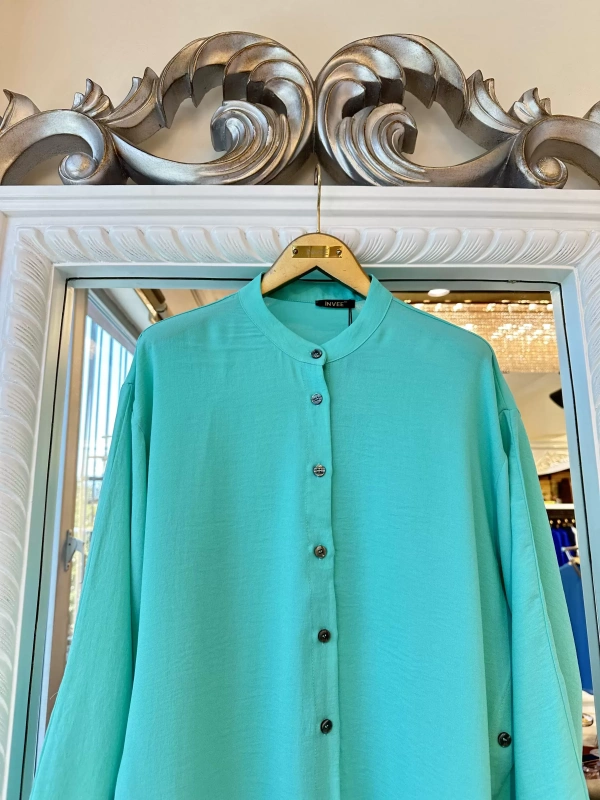 İNVEE 6941 Mint Caz Gömlek