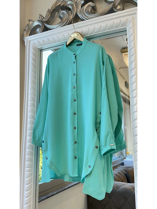 İNVEE 6941 Mint Caz Gömlek