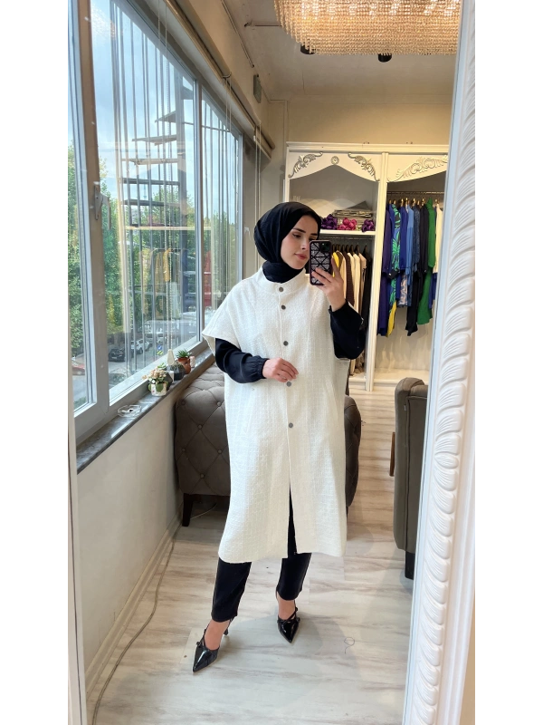 İNVEE 6946 Ekru Tüvit Yelek