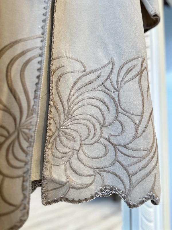 İNVEE 6949 Nakışlı Kaşe Kap - Bej