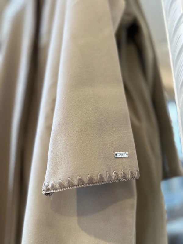 İNVEE 6949 Nakışlı Kaşe Kap - Bej