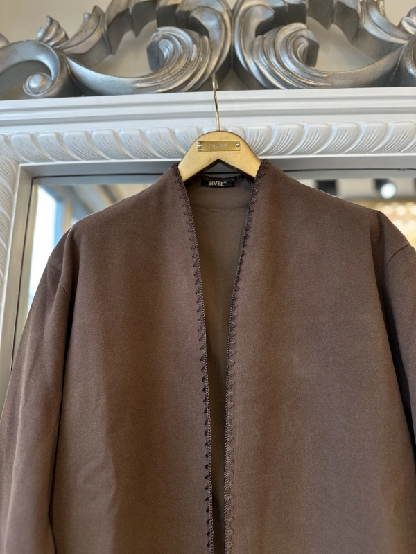 İNVEE 6949 Nakışlı Kaşe Kap - Kahve