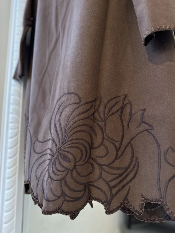 İNVEE 6949 Nakışlı Kaşe Kap - Kahve