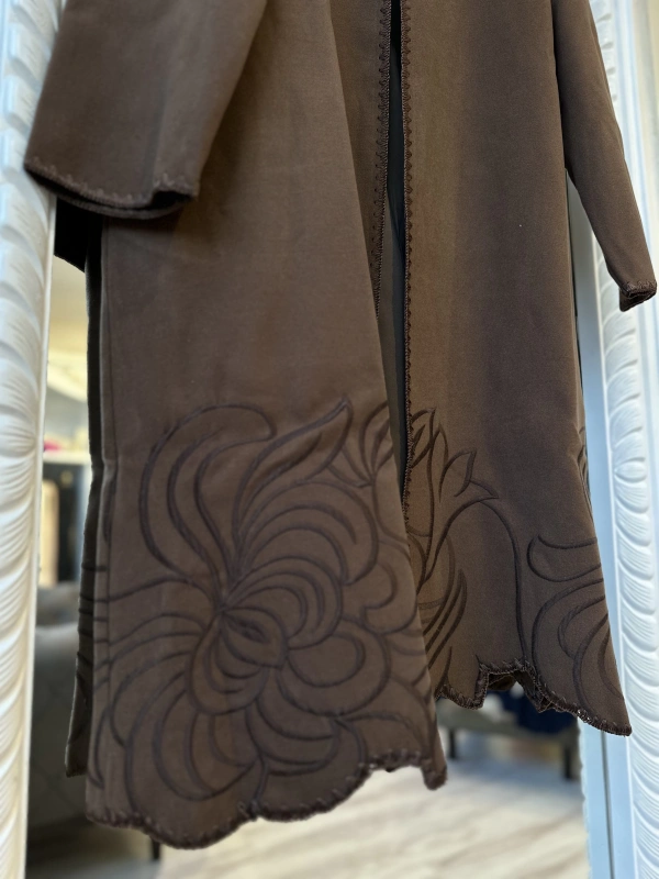 İNVEE 6949 Nakışlı Kaşe Kap - Kahve