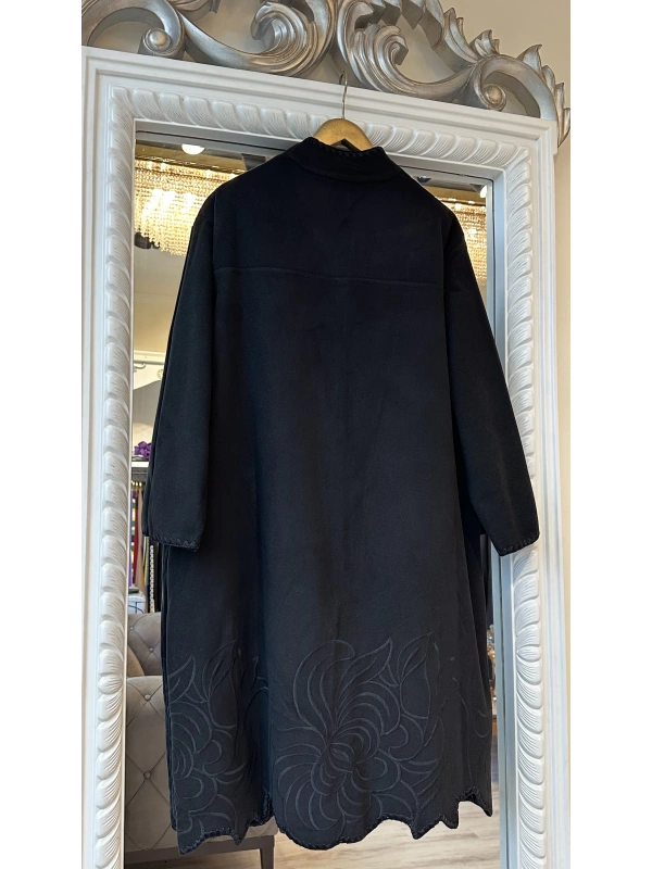 İNVEE 6949 Nakışlı Kaşe Kap - Siyah