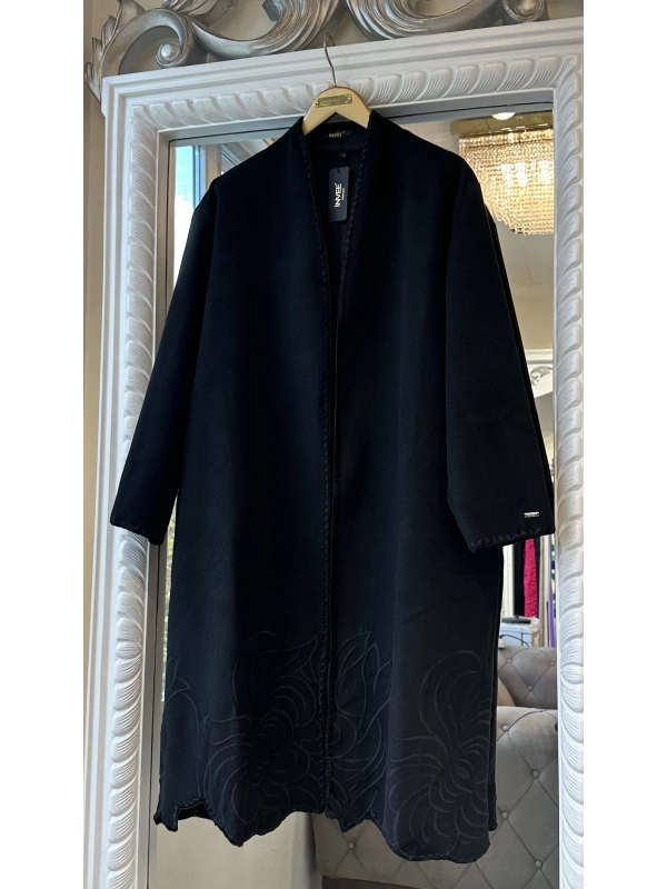 İNVEE 6949 Nakışlı Kaşe Kap - Siyah