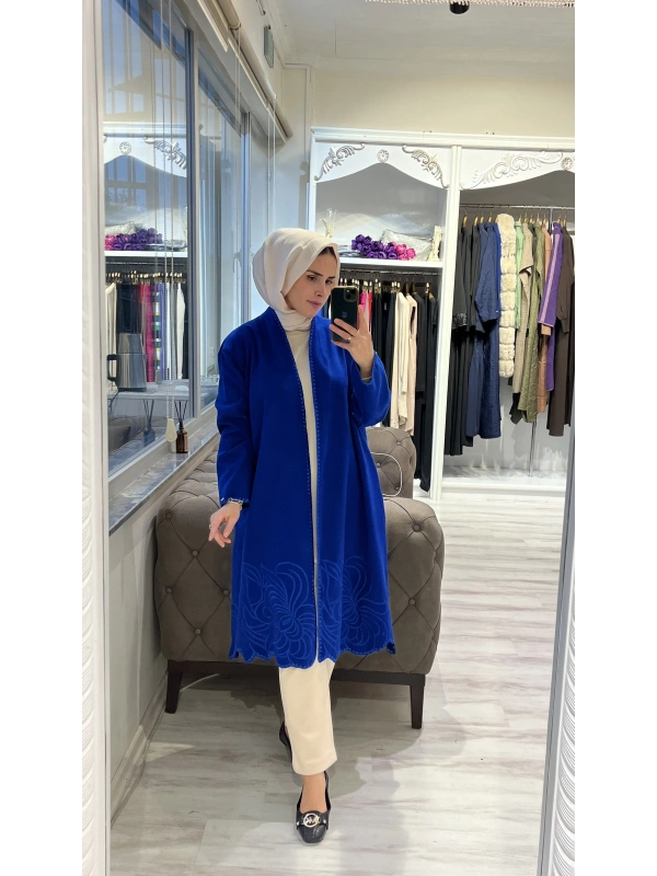 İNVEE 6949 Nakışlı Kaşe Kap - Sax