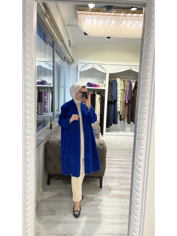 İNVEE 6949 Nakışlı Kaşe Kap - Sax