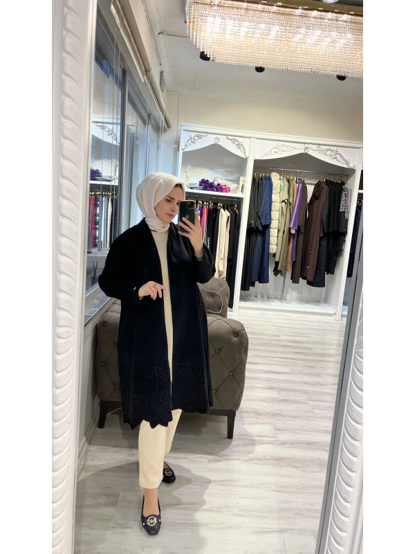 İNVEE 6949 Nakışlı Kaşe Kap - Siyah