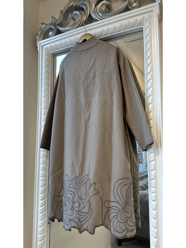 İNVEE 6949 Nakışlı Kaşe Kap - Vizon