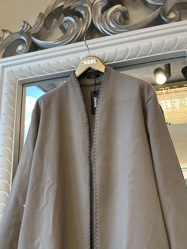 İNVEE 6949 Nakışlı Kaşe Kap - Vizon