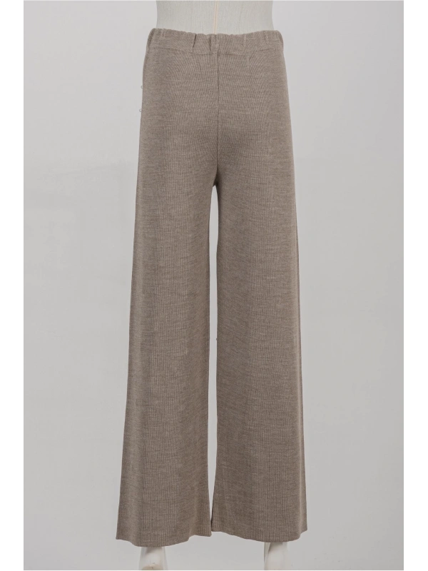 İNVEE 6950 İncili Triko Pantolon - Koyu Bej