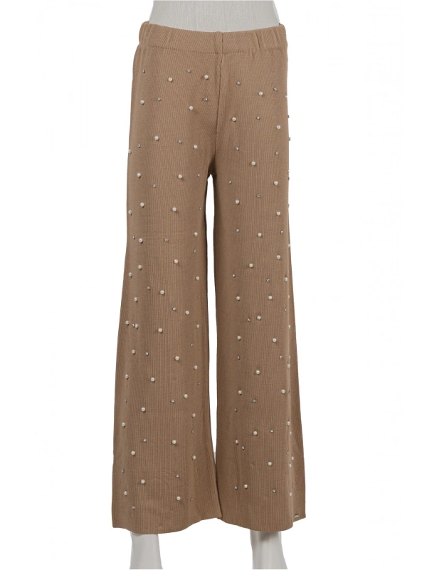 İNVEE 6950 İncili Triko Pantolon - Camel