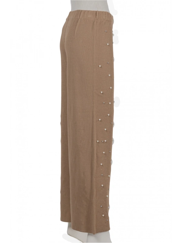 İNVEE 6950 İncili Triko Pantolon - Camel