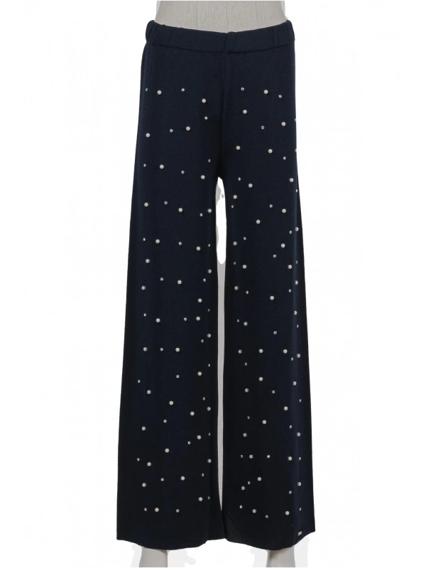 İNVEE 6950 İncili Triko Pantolon - Lacivert