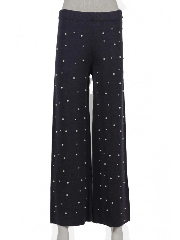 İNVEE 6950 İncili Triko Pantolon - Mürdüm