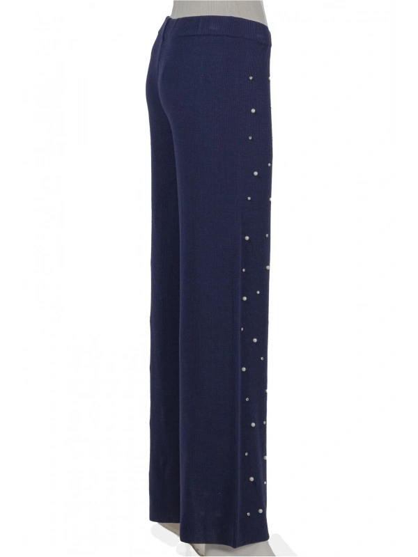 İNVEE 6950 İncili Triko Pantolon - Mor