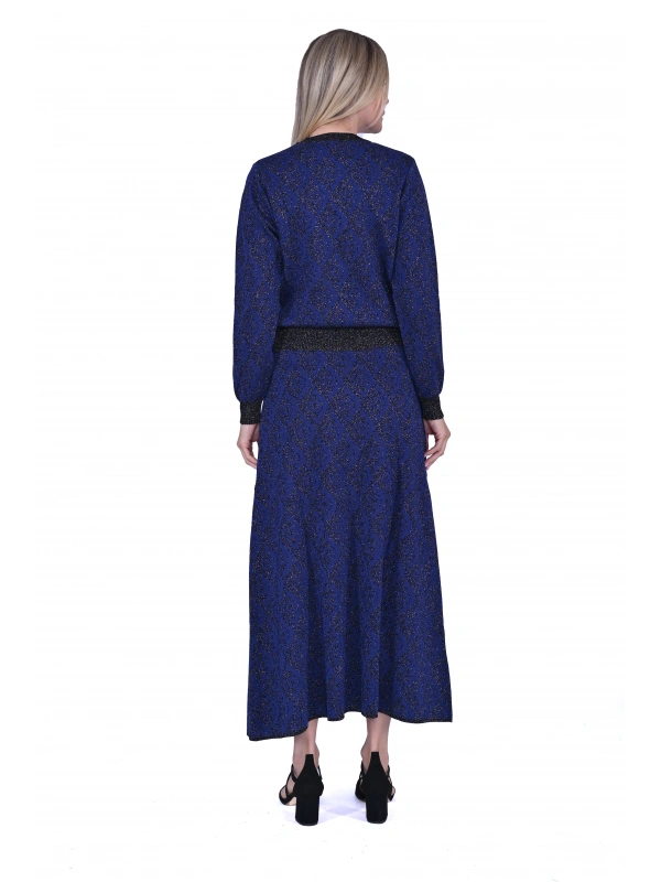 İNVEE 6951 Yün Karışımlı Triko Takım - Sax