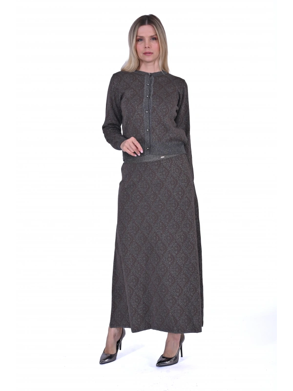 İNVEE 6951 Yün Karışımlı Triko Takım - Vizon