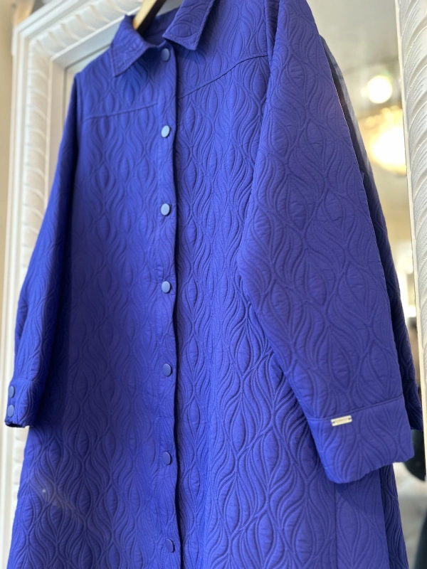 İNVEE 6955 Morcivert Lale Desenli Kapitone Kap