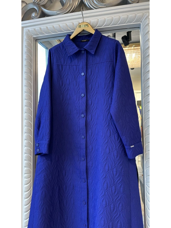 İNVEE 6955 Morcivert Lale Desenli Kapitone Kap