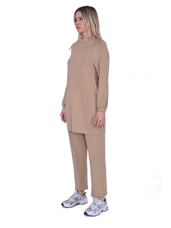 İNVEE 6956 İki İplik Eşofman Takımı - Camel