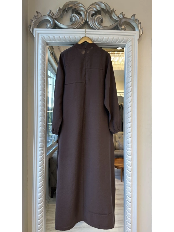 INVEE 6958 Modal Kumaş Kahve Elbise